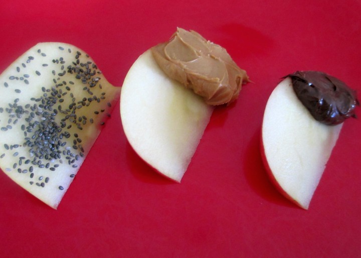 Lady Alice Apple Slices with Chia Seeds Peanut Butter and Jif Hazelnut Spread