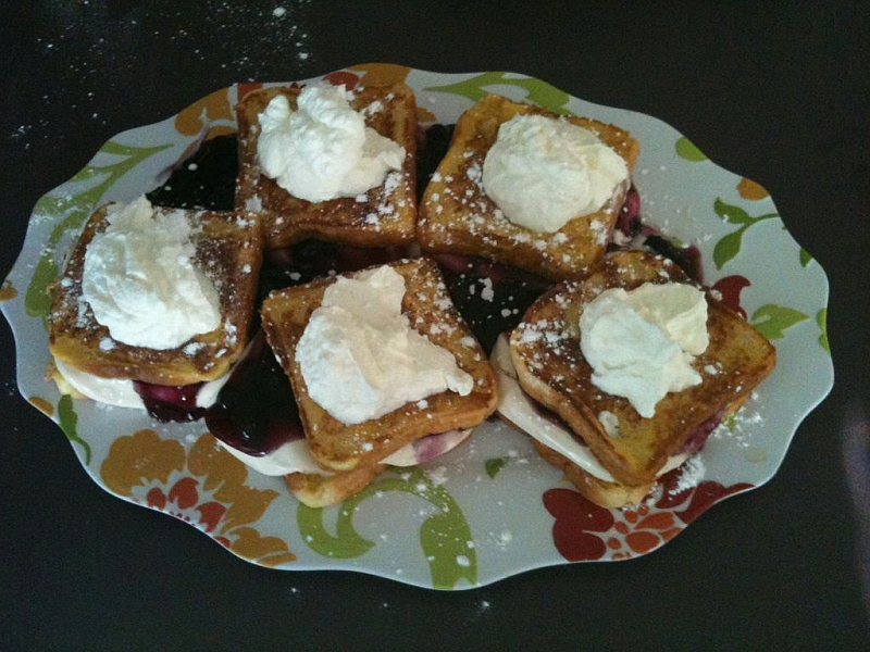 Stuffed French Toast with Homemade Whipped Cream