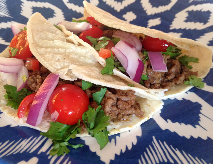 Spicy Beef Tacos with Fresh Salsa from 5 in 5 for Every Season 