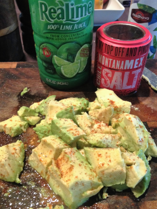  Avocado with Lime Juice and Montana Mex Chile Salt