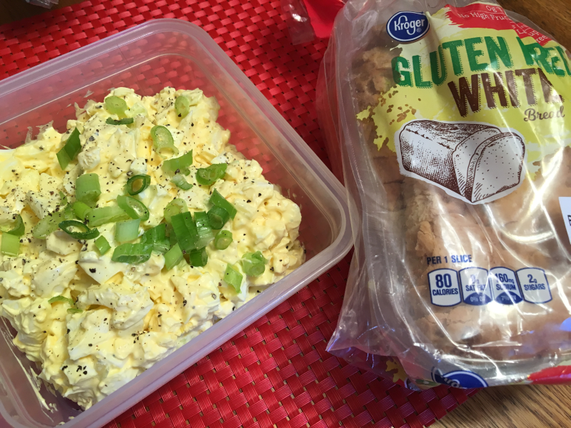 Kroger Gluten Free Bread and Egg Salad