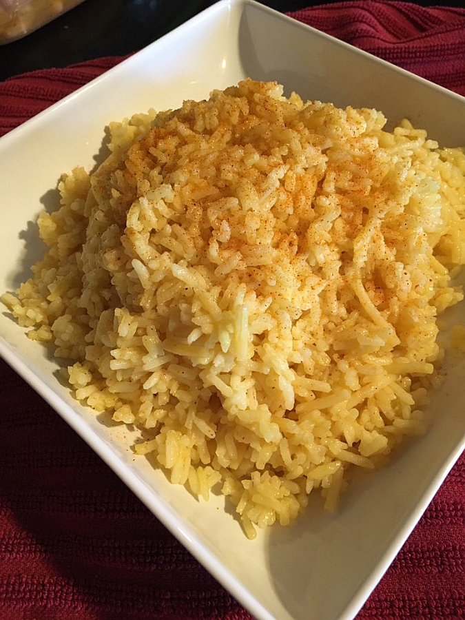 Buttery Rice Pilaf with Turmeric and Seasoned Salt