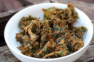 Spicy Cheesy Kale Chips