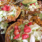 Tostadas with Refried Beans and Tomatoes