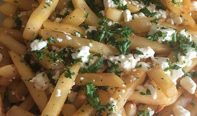 Greek Fries, Using Frozen Fries (Because Who Wants to Complicate Things?)