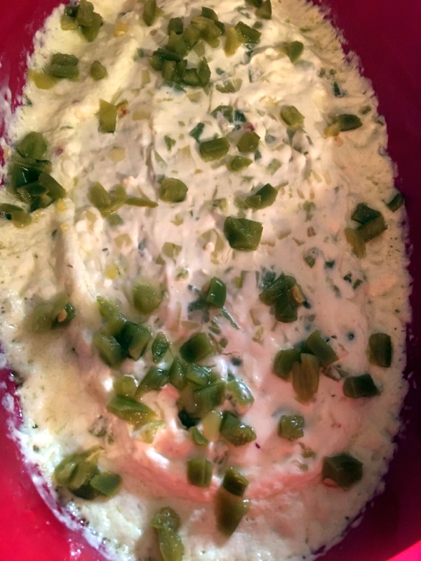 Cream Cheese, Green Chiles, and Jalapeno Dip