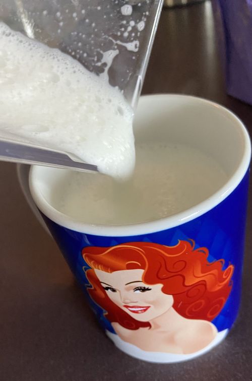 Hot Milk in a Great Rita Hayworth Mug