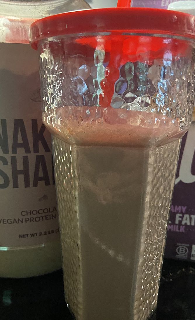 Naked Shake Chocolate Vegan Protein Powder Smoothie with Oat Milk