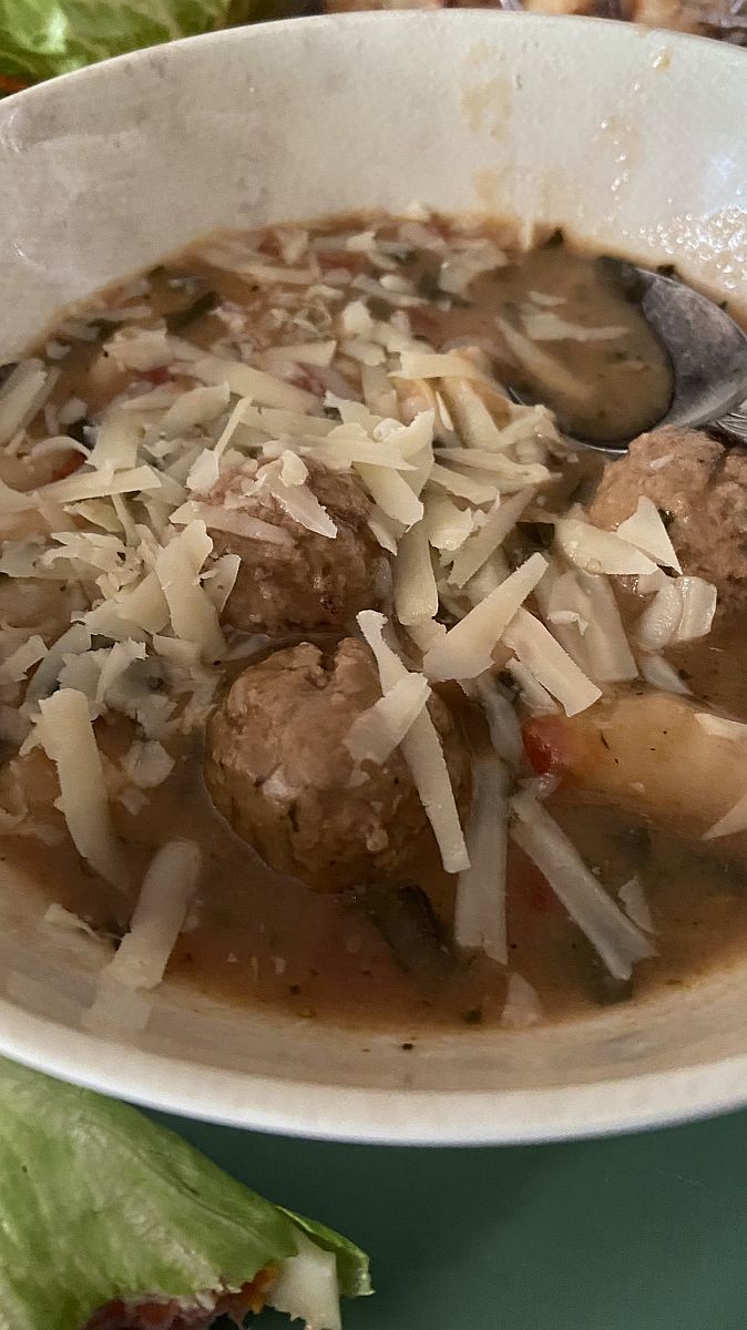 Italian Meatball Soup with Gnocchi