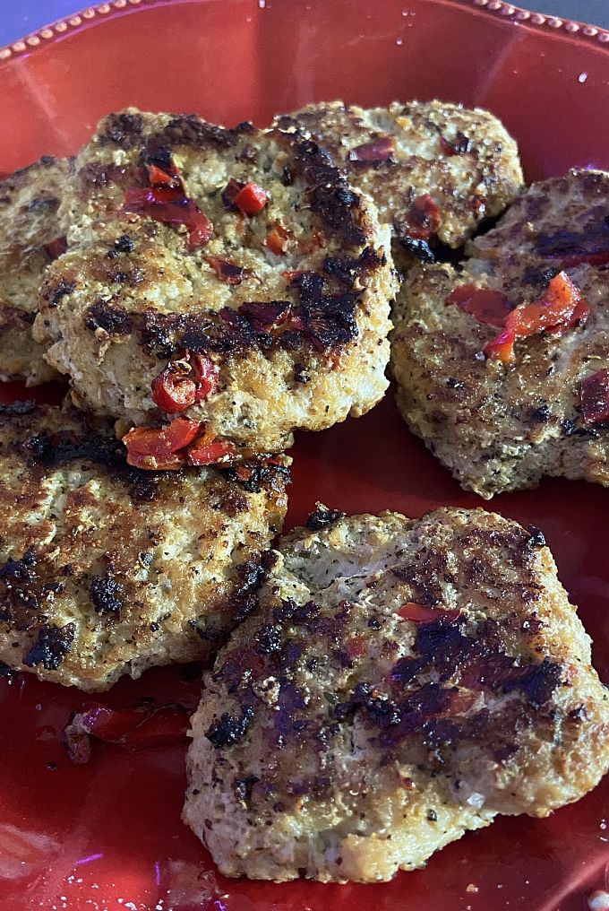 Salmon Patties with Red Bell Pepper 