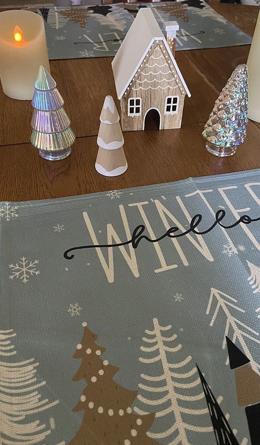 Hello Winter Blue Placemats